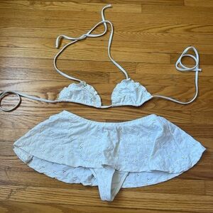 Frankie's Bikinis White Eyelet Bikini Set